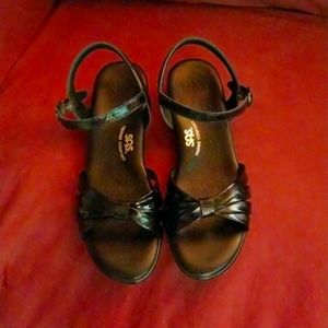 SAS Women's Strippy Leather Sandals - Black - 8.5M
